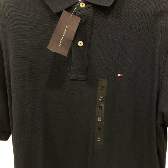 TOMMY HILFIGER Men's Short Sleeve 100% Cotton MIDNIGHT NAVY Blue Polo MEDIUM NWT - Picture 2 of 9